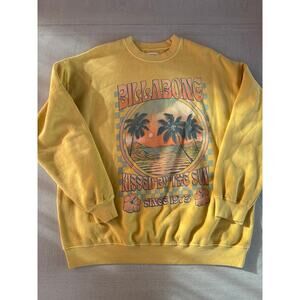 Billabong Oversized Yellow Sweater Coconut Girl Beachy Surfer Girl